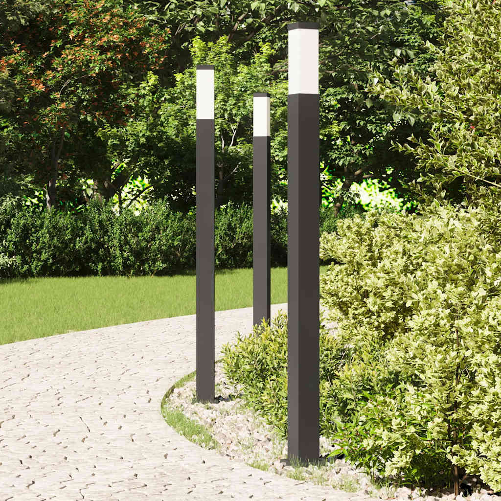 Pollerleuchten 3 Stk. 110 Cm Schwarz Ip44