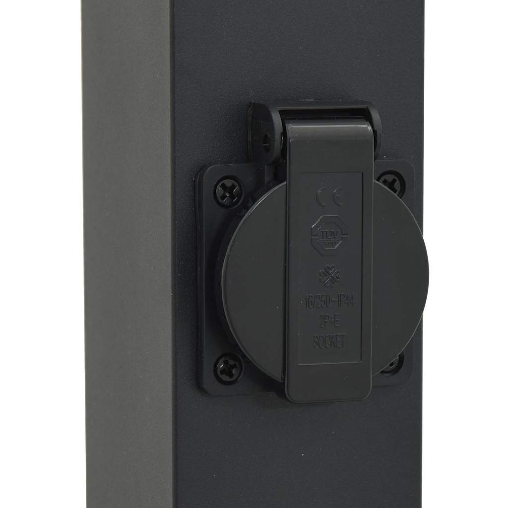Pollerleuchten Mit Sensor&Steckdose 3 Stk. 110 Cm Schwarz Ip44