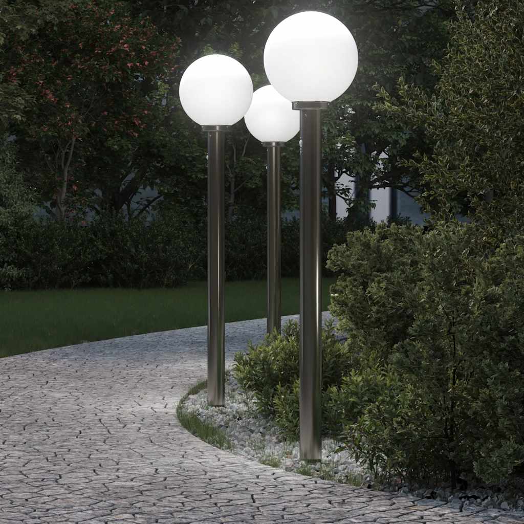 Pollerleuchten Mit Sensor 3 Stk. 120 Cm Edelstahl Ip44