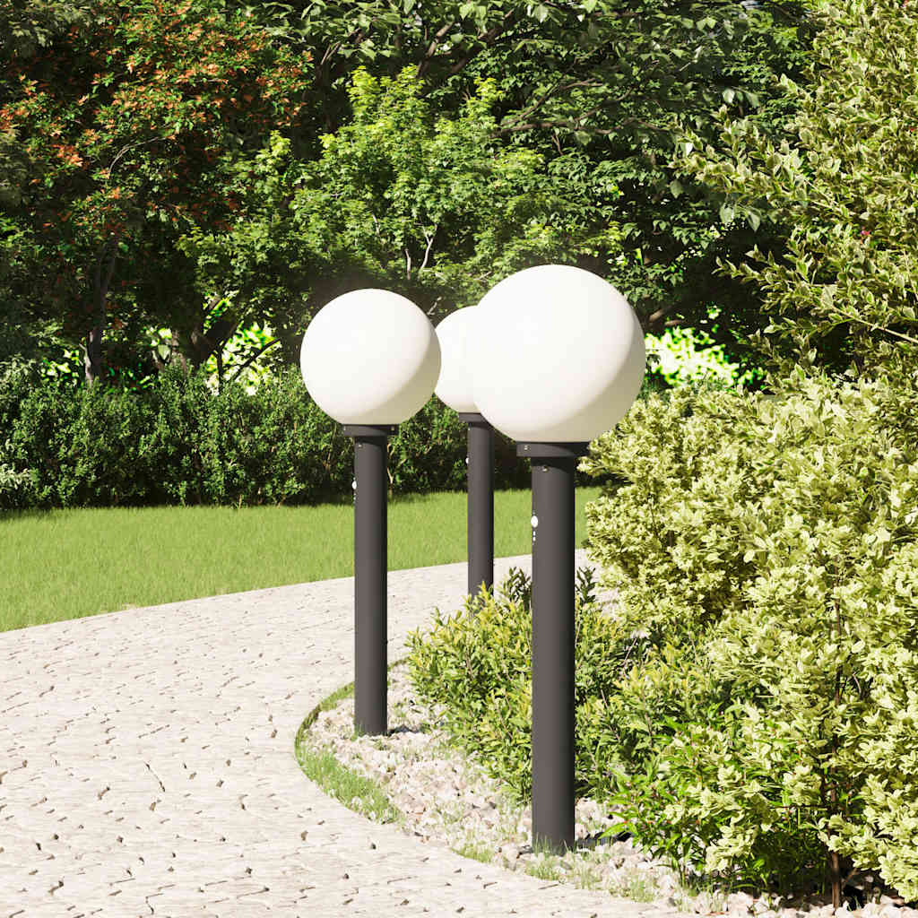 Pollerleuchten Mit Sensor 3 Stk. 80 Cm Schwarz Ip44