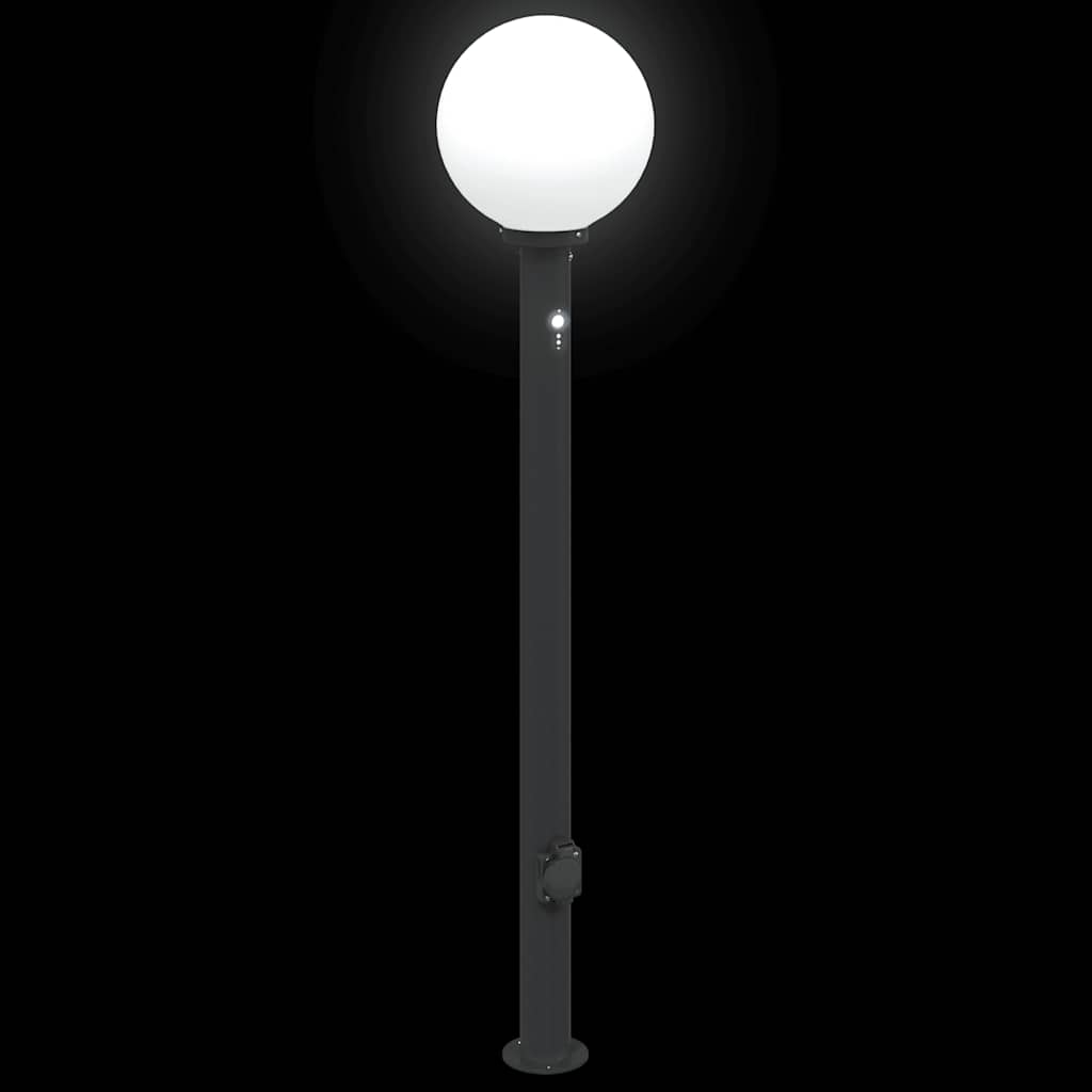 Pollerleuchte Mit Sensor Und Steckdose 120 Cm Schwarz Ip44
