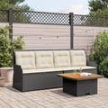 3-Tlg. Garten-Lounge-Set Mit Kissen Beige Poly Rattan