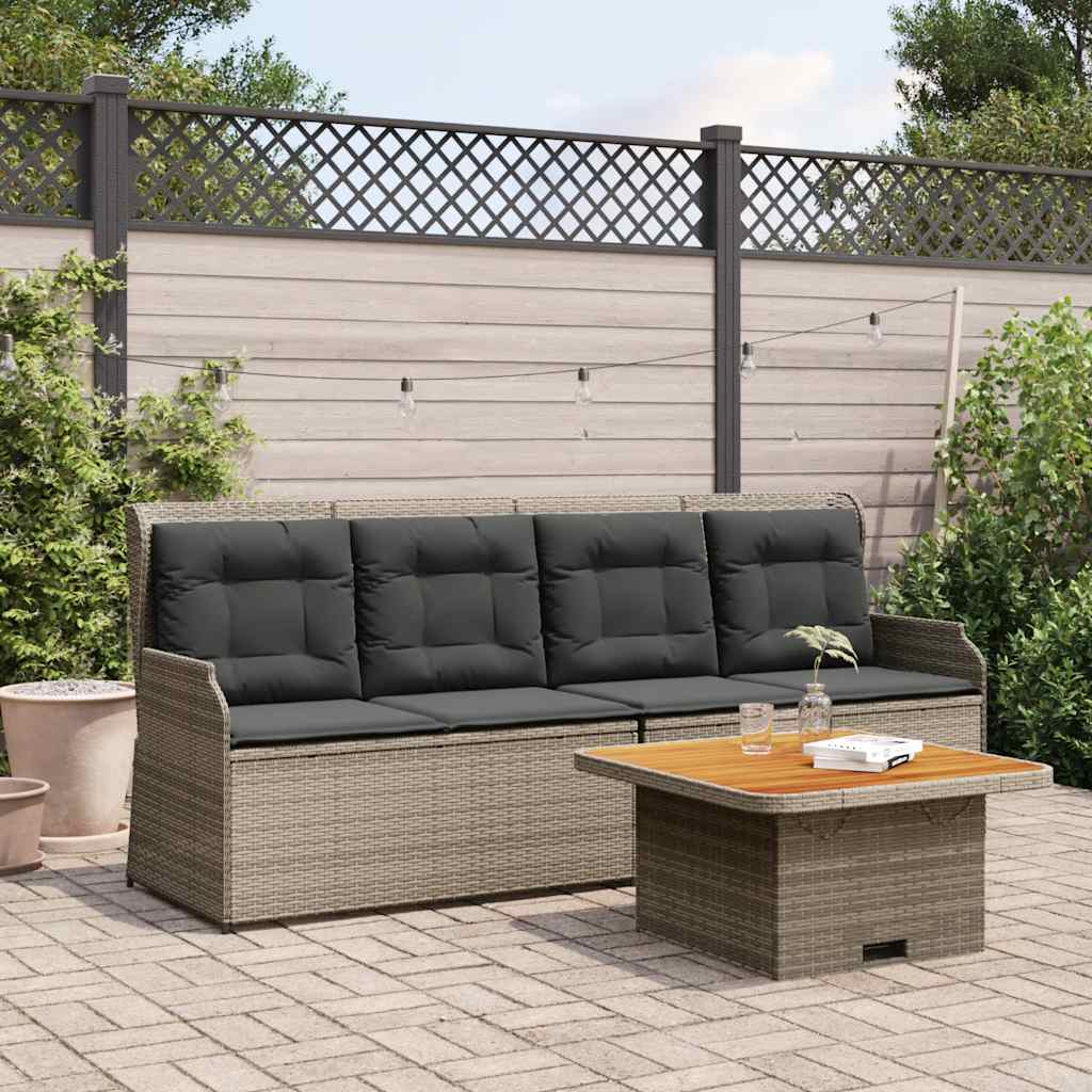 3-Tlg. Garten-Lounge-Set Mit Kissen Beige Poly Rattan