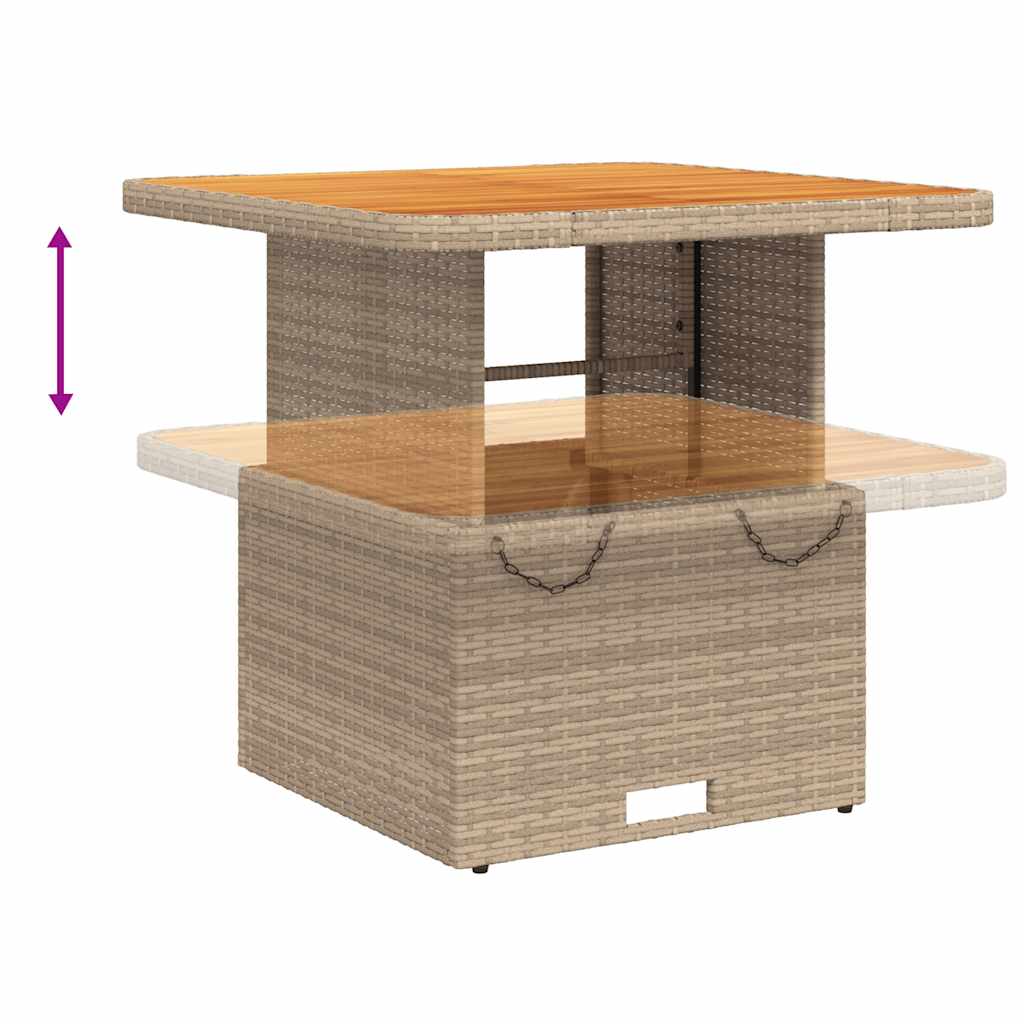 3-Tlg. Garten-Lounge-Set Mit Kissen Beige Poly Rattan