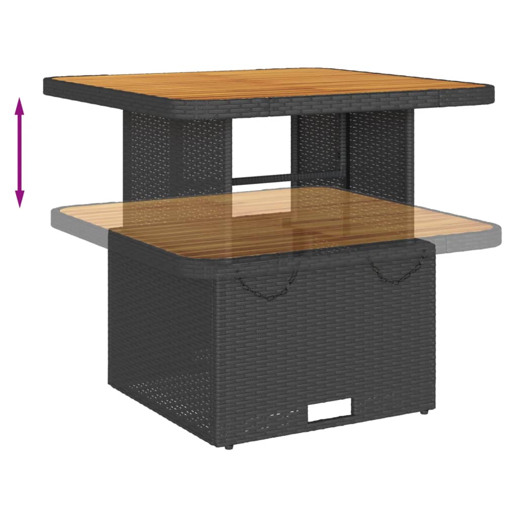 4-Tlg. Garten-Lounge-Set Mit Kissen Schwarz Poly Rattan