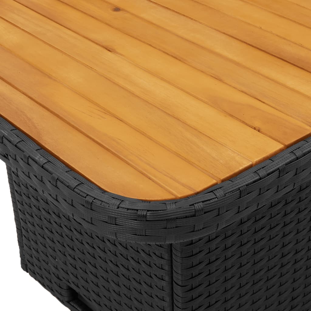 4-Tlg. Garten-Lounge-Set Mit Kissen Schwarz Poly Rattan