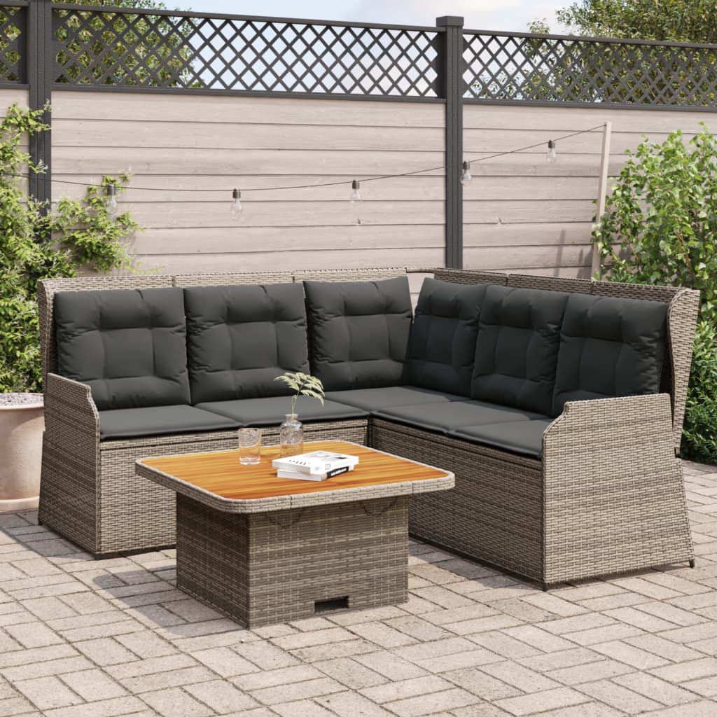4-Tlg. Garten-Lounge-Set Mit Kissen Schwarz Poly Rattan
