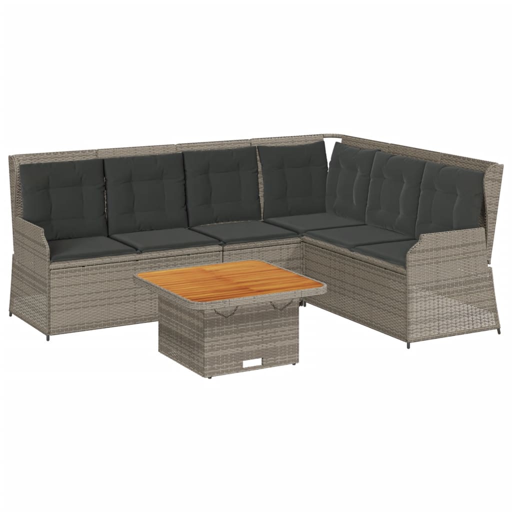 5-Tlg. Garten-Lounge-Set Mit Kissen Poly Rattan