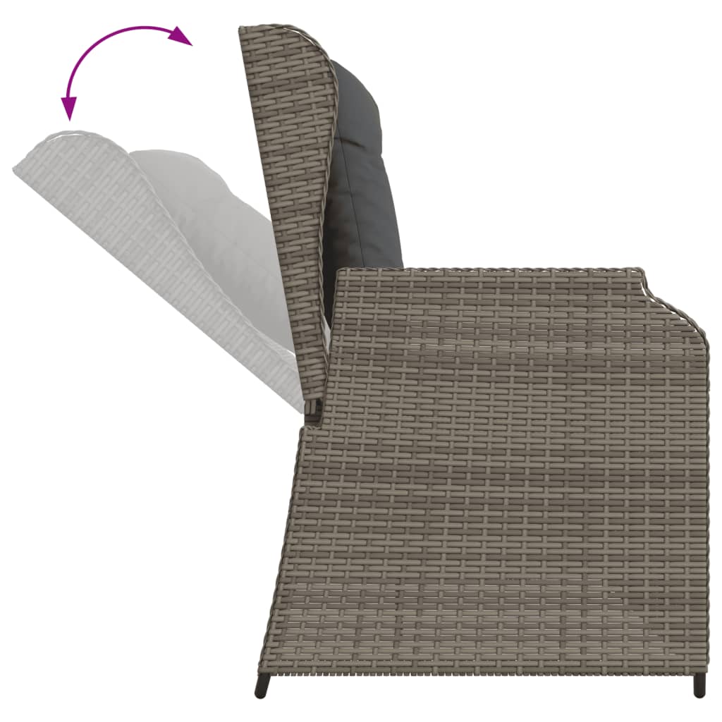 5-Tlg. Garten-Lounge-Set Mit Kissen Poly Rattan