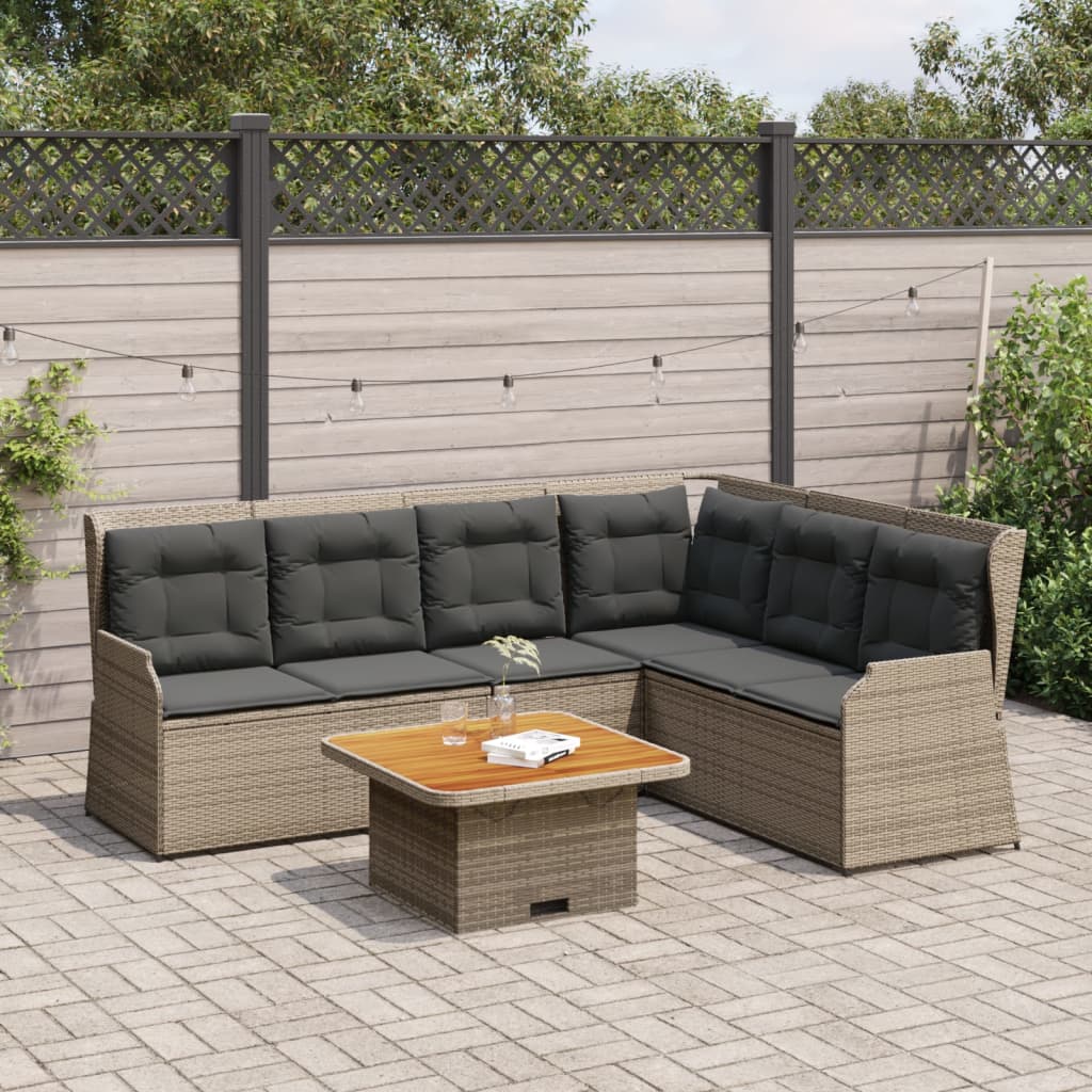 5-Tlg. Garten-Lounge-Set Mit Kissen Poly Rattan