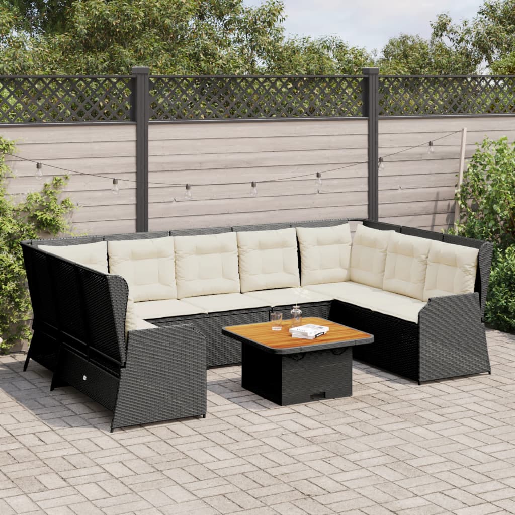 7-Tlg. Garten-Lounge-Set Mit Kissen Beige Poly Rattan