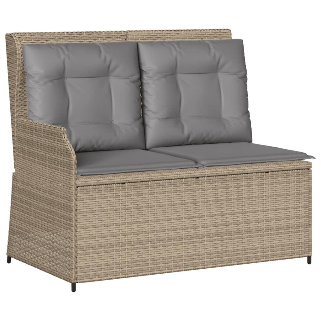 7-Tlg. Garten-Lounge-Set Mit Kissen Beige Poly Rattan