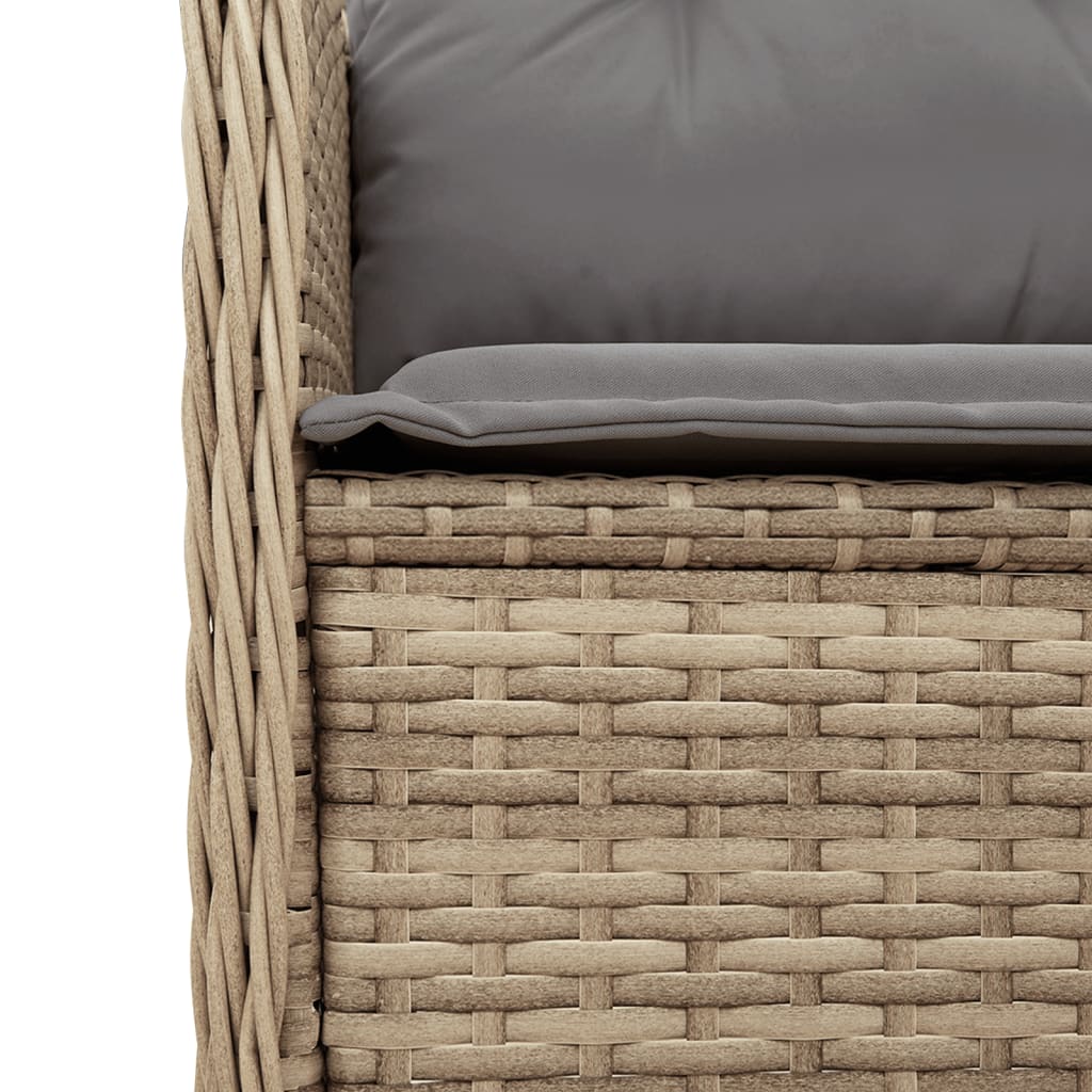 7-Tlg. Garten-Lounge-Set Mit Kissen Beige Poly Rattan