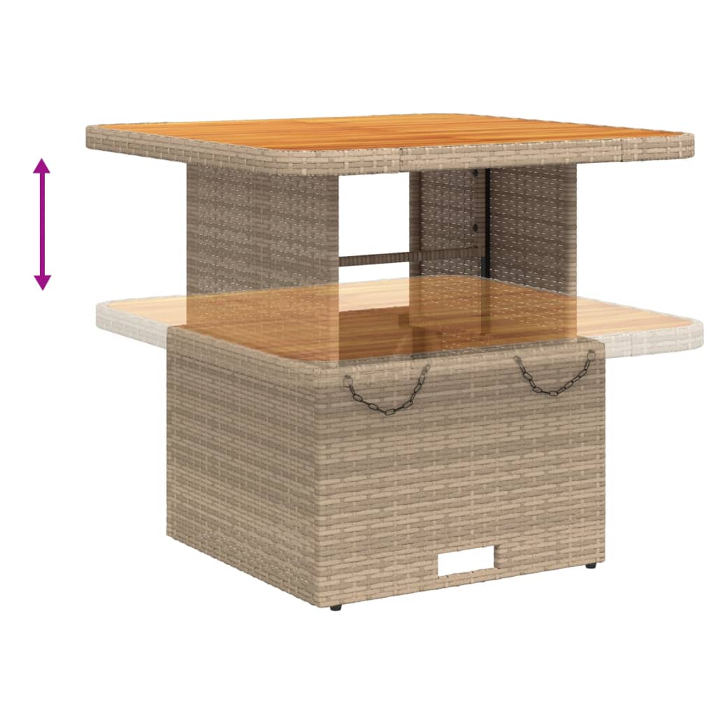 7-Tlg. Garten-Lounge-Set Mit Kissen Beige Poly Rattan