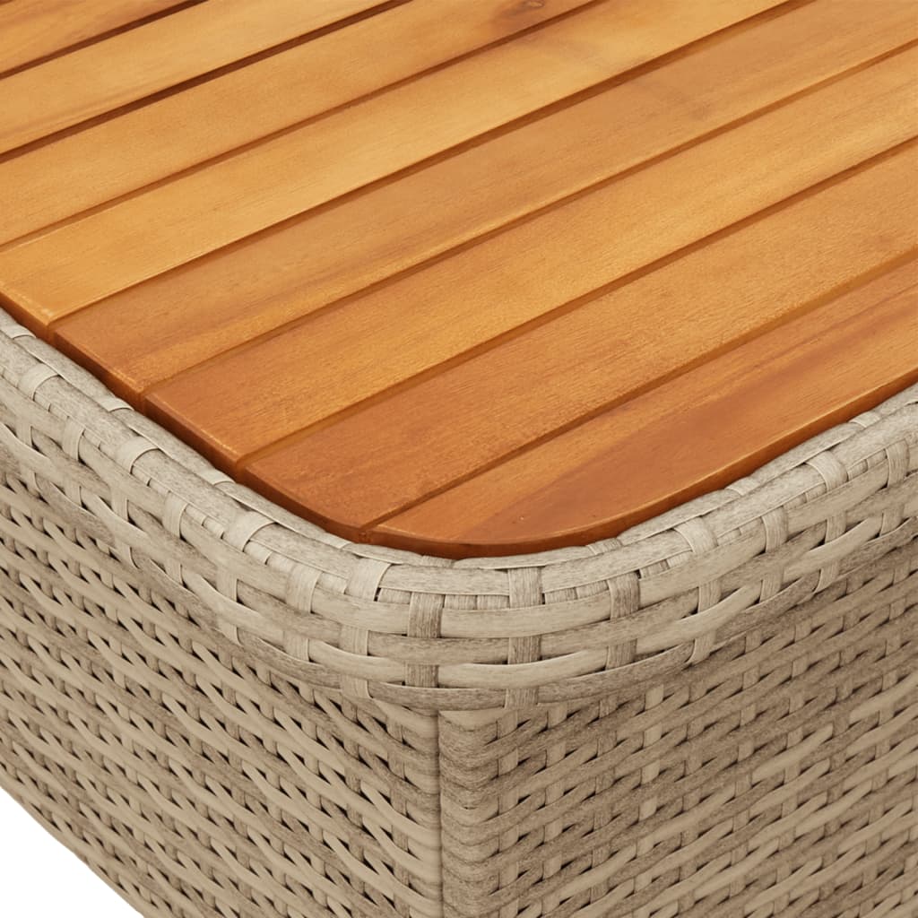 7-Tlg. Garten-Lounge-Set Mit Kissen Beige Poly Rattan