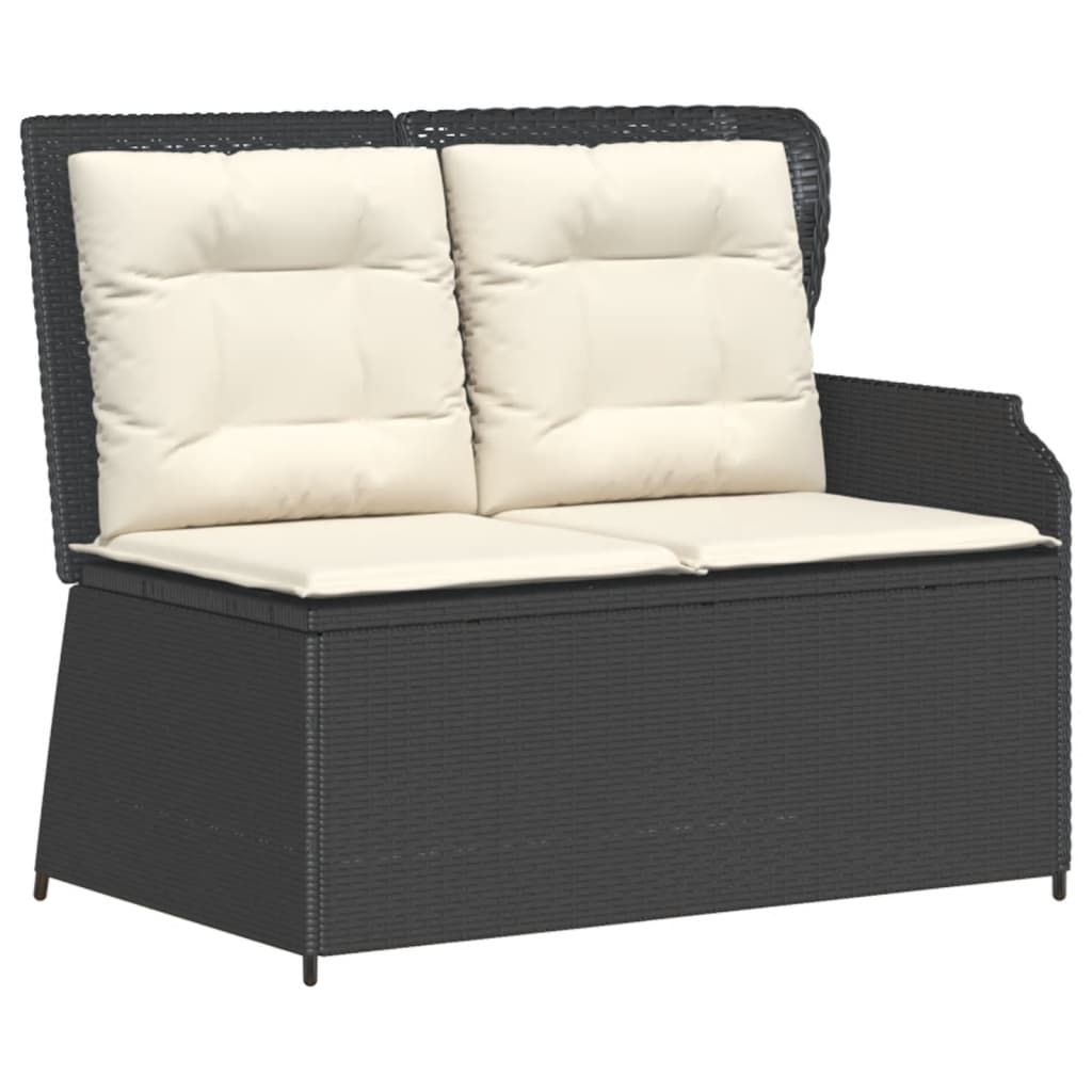 7-Tlg. Garten-Lounge-Set Mit Kissen Schwarz Poly Rattan