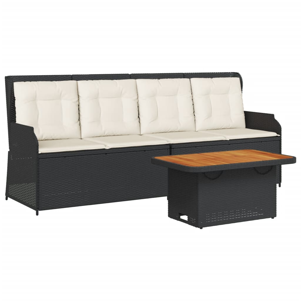 3-Tlg. Garten-Lounge-Set Mit Kissen Poly Rattan