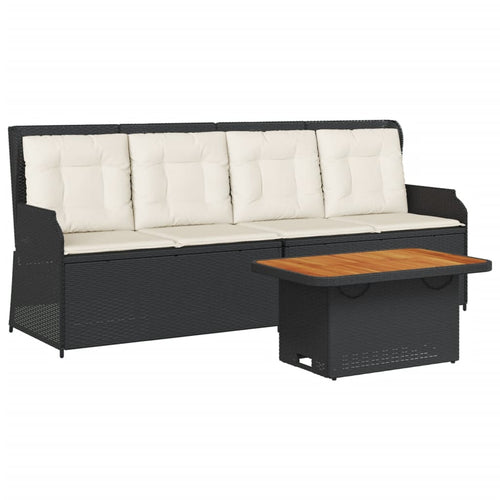 3-Tlg. Garten-Lounge-Set Mit Kissen Poly Rattan