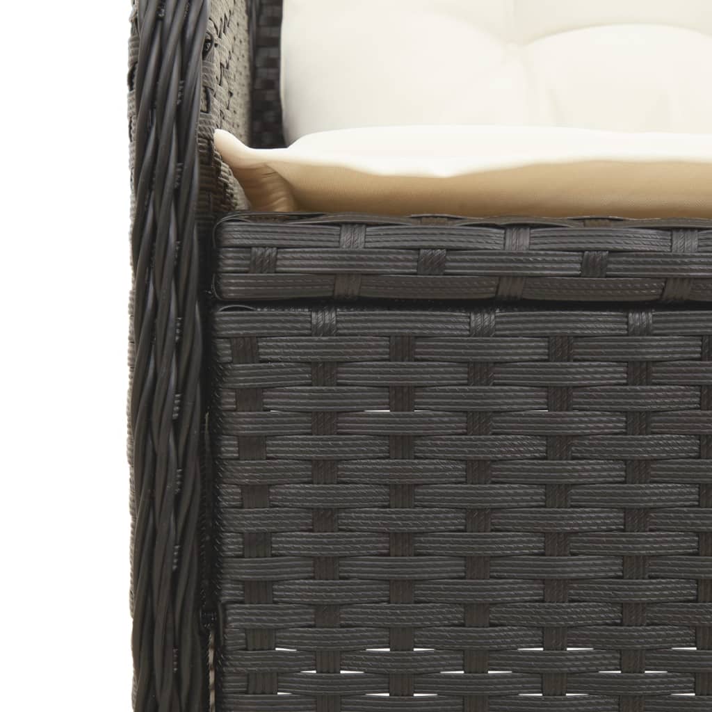 3-Tlg. Garten-Lounge-Set Mit Kissen Poly Rattan