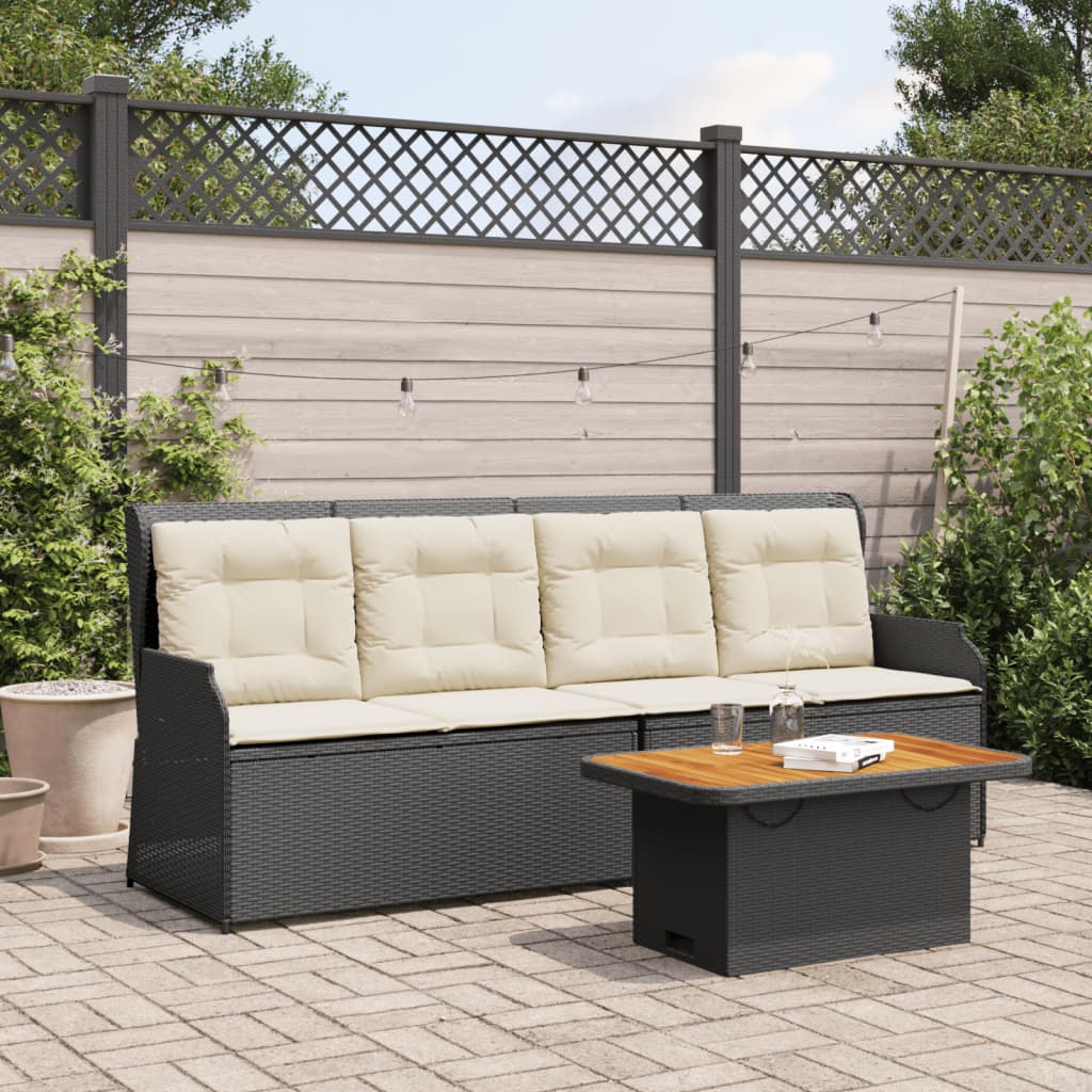 3-Tlg. Garten-Lounge-Set Mit Kissen Poly Rattan