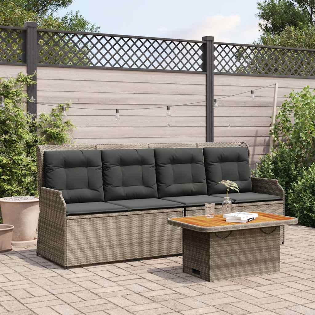 3-Tlg. Garten-Lounge-Set Mit Kissen Poly Rattan