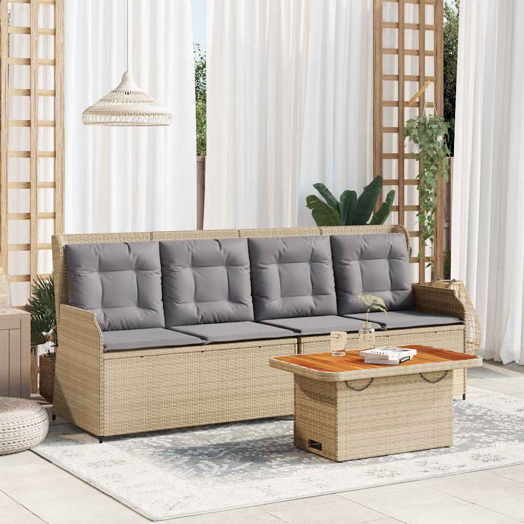 3-Tlg. Garten-Lounge-Set Mit Kissen Poly Rattan