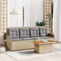 3-Tlg. Garten-Lounge-Set Mit Kissen Poly Rattan