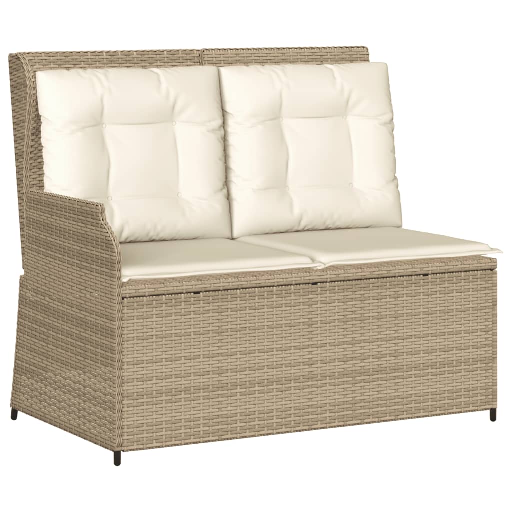 5-Tlg. Garten-Lounge-Set Mit Kissen Beige Poly Rattan
