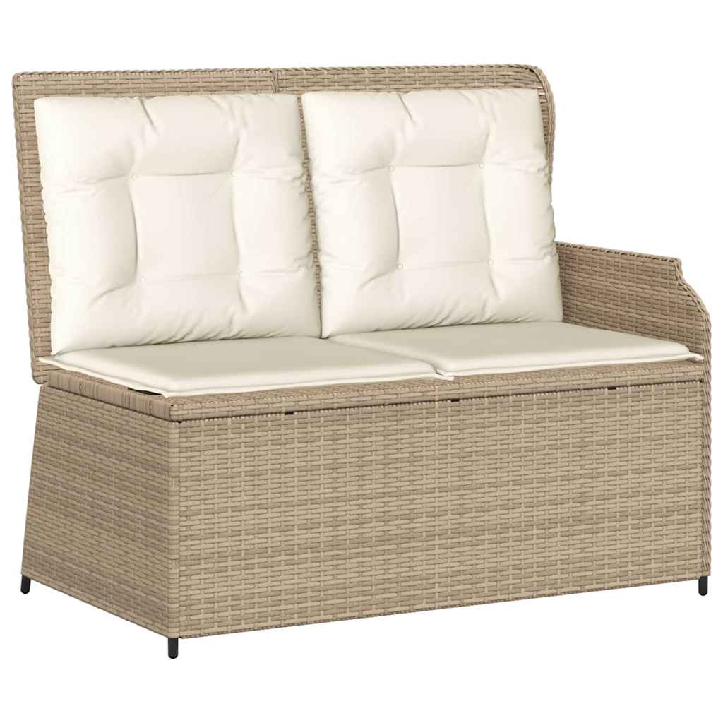 5-Tlg. Garten-Lounge-Set Mit Kissen Beige Poly Rattan