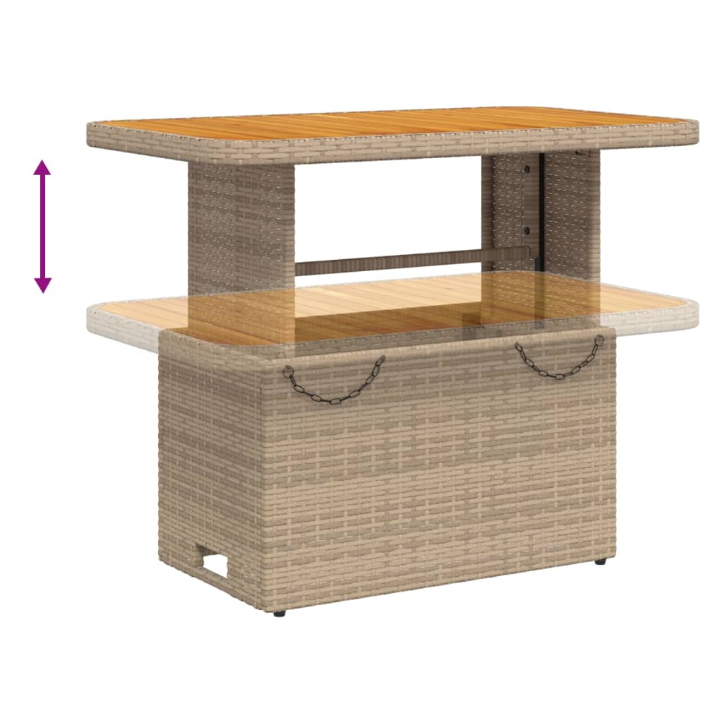 5-Tlg. Garten-Lounge-Set Mit Kissen Beige Poly Rattan