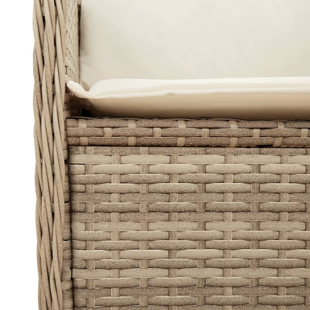 5-Tlg. Garten-Lounge-Set Mit Kissen Beige Poly Rattan