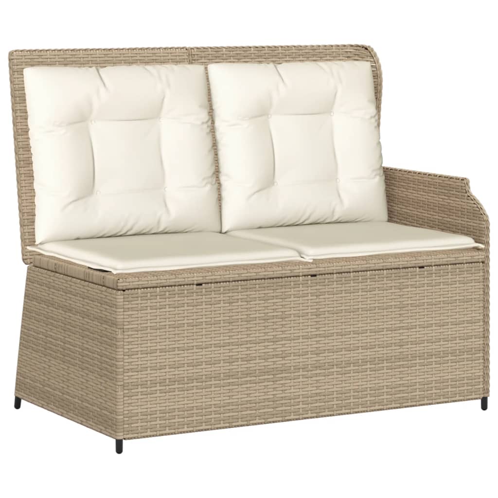 5-Tlg. Garten-Lounge-Set Mit Kissen Beige Poly Rattan