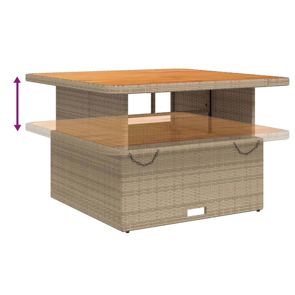 5-Tlg. Garten-Lounge-Set Mit Kissen Beige Poly Rattan