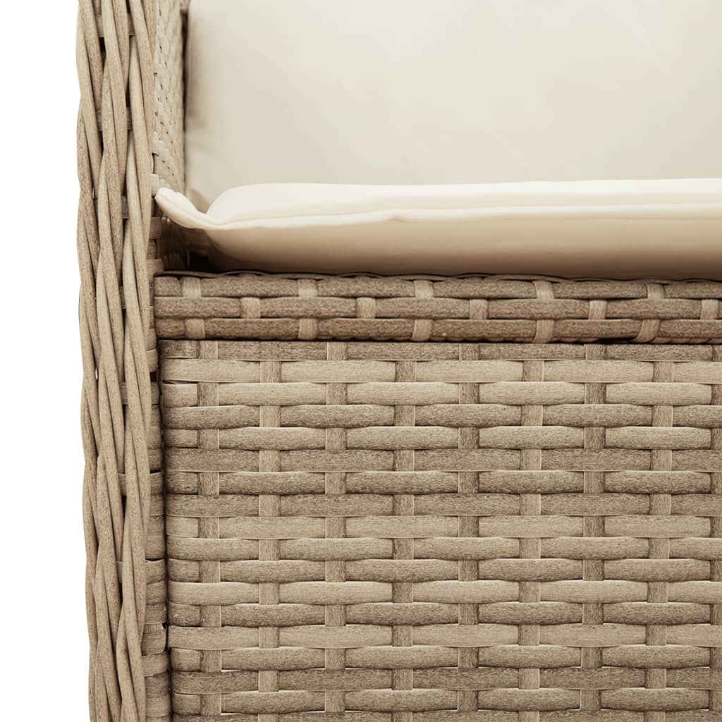 5-Tlg. Garten-Lounge-Set Mit Kissen Beige Poly Rattan