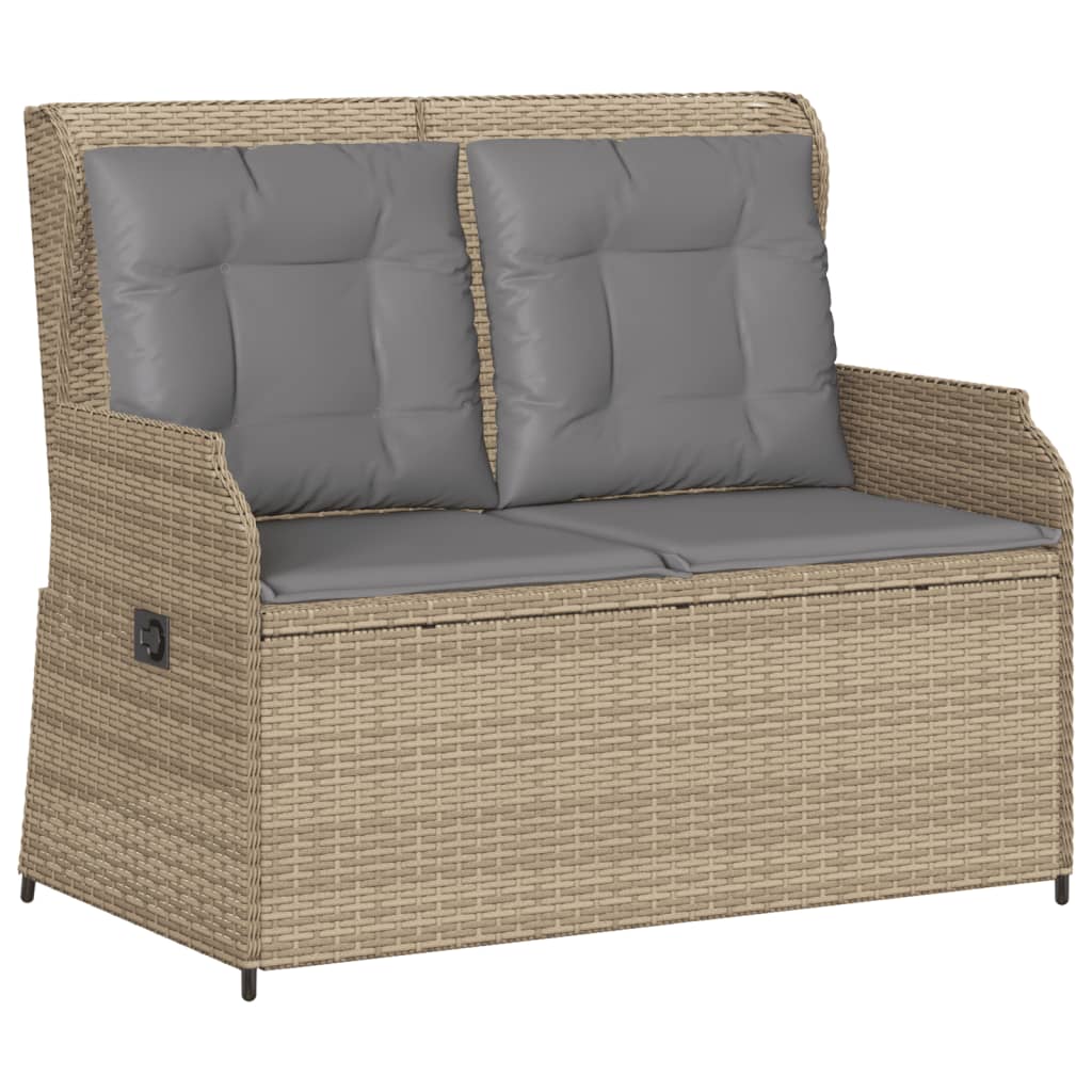 3-Tlg. Garten-Lounge-Set Mit Kissen Beige Poly Rattan