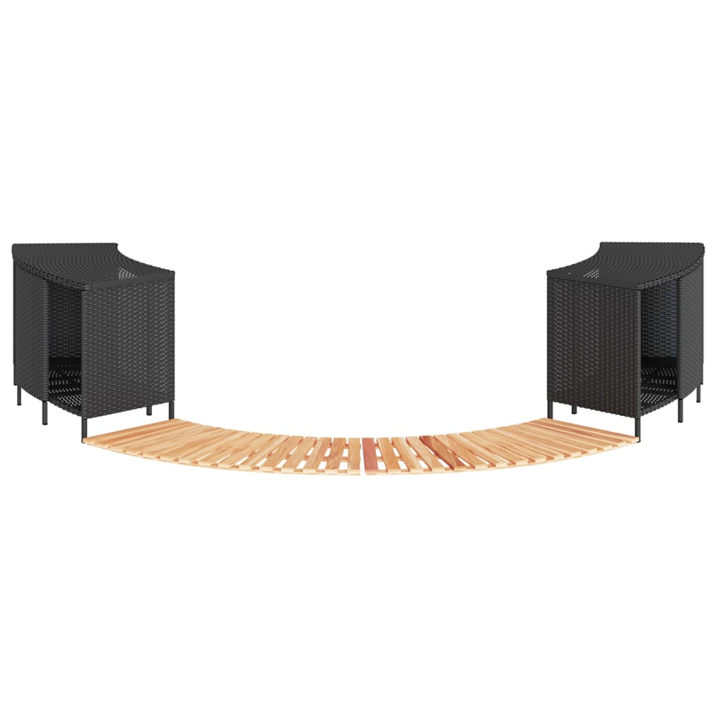 Whirlpool-Umrandung Poly Rattan Und Massivholz Akazie