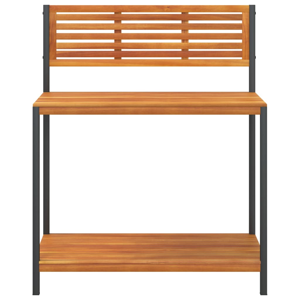 Garten-Arbeitstisch 90X50X110 Cm Massivholz Akazie Und Stahl