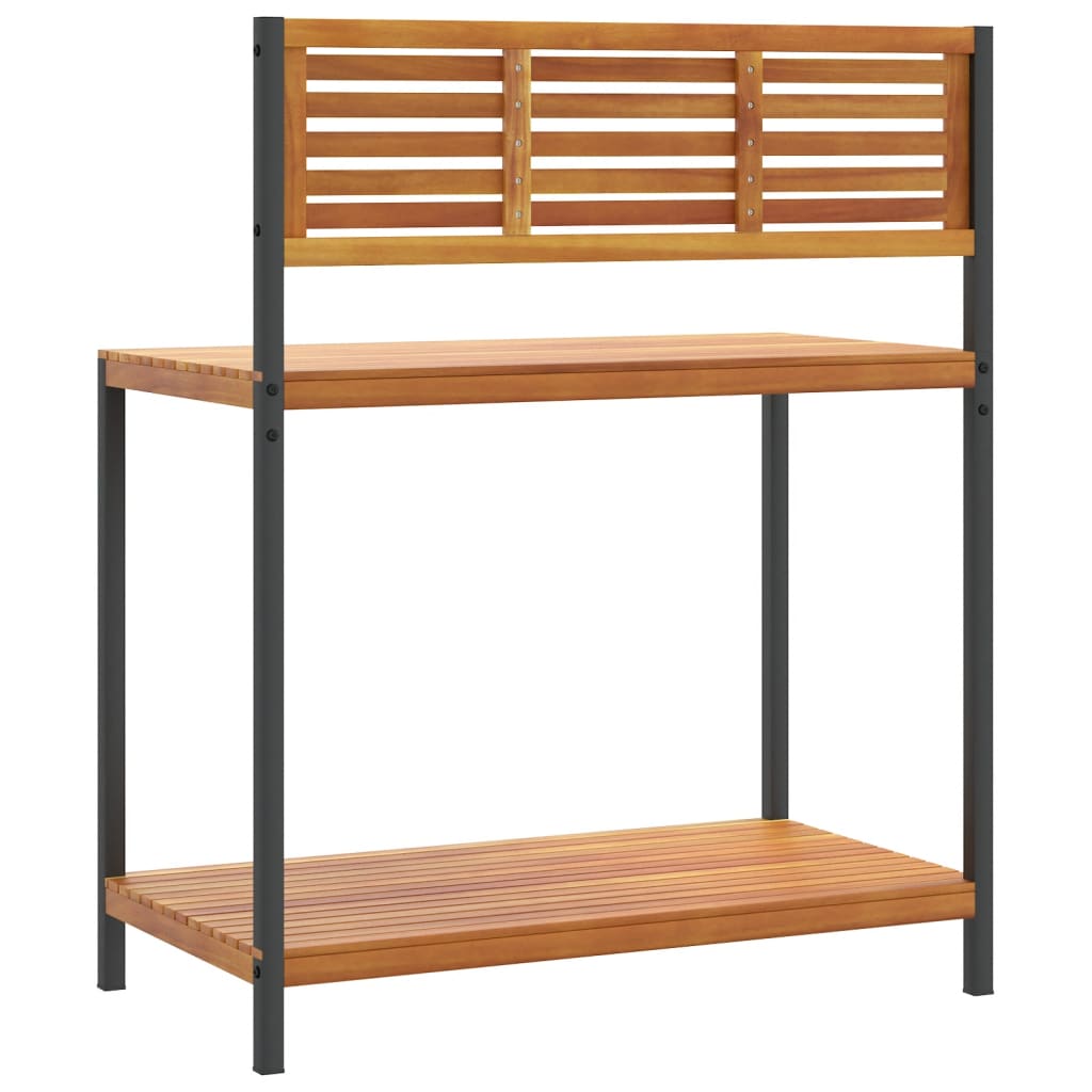 Garten-Arbeitstisch 90X50X110 Cm Massivholz Akazie Und Stahl