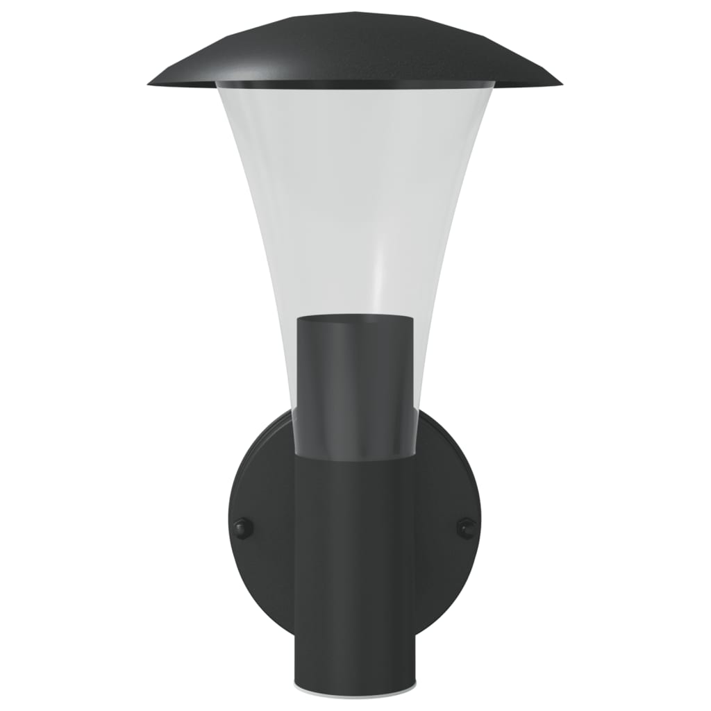 Außenwandleuchten 2 Stk. Edelstahl Schwarz