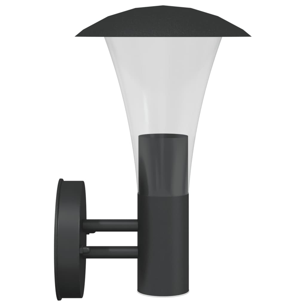 Außenwandleuchten 2 Stk. Edelstahl Schwarz