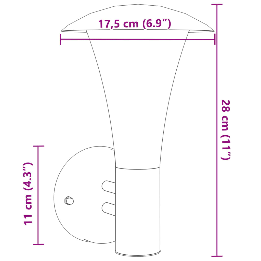 Außenwandleuchten 2 Stk. Edelstahl Schwarz