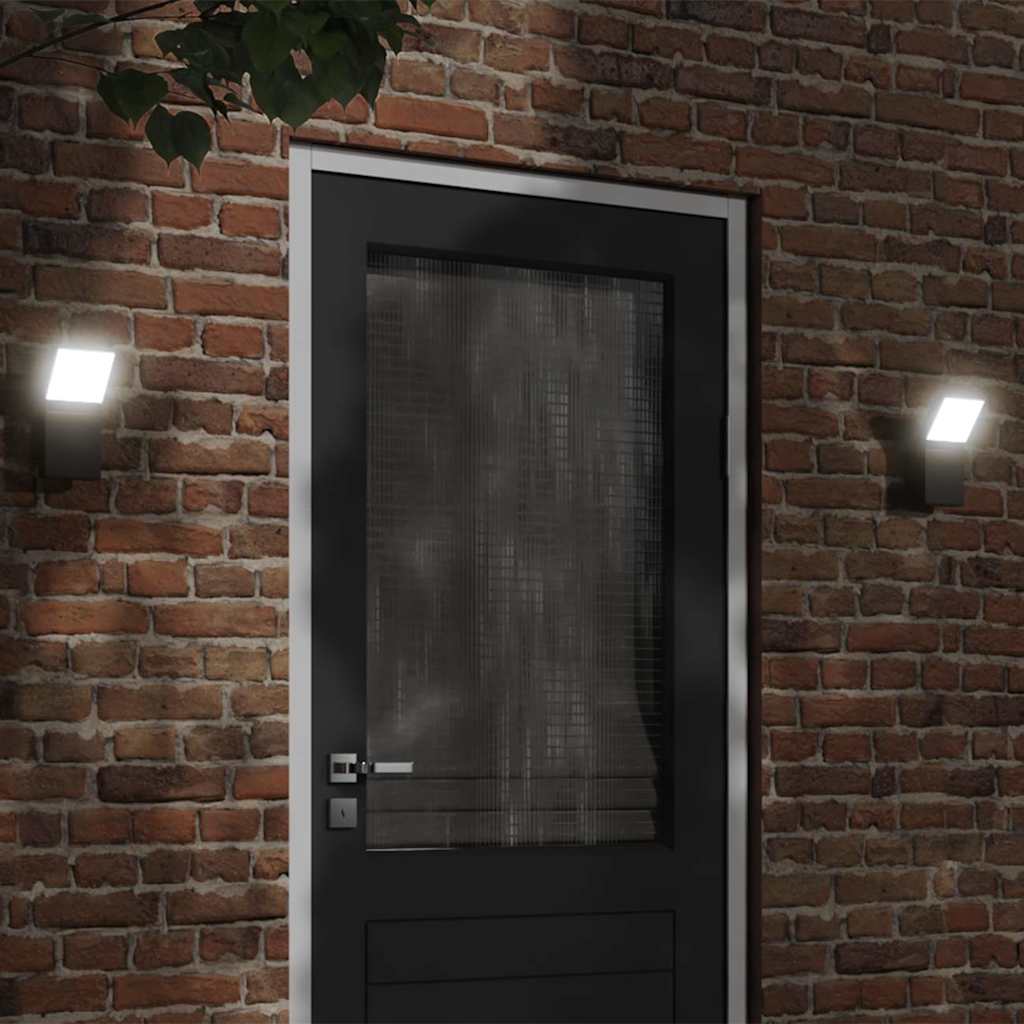 Led-Außenwandleuchten 2 Stk. Aluminiumdruckguss Schwarz