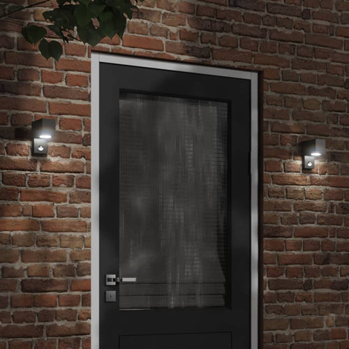 Außenwandleuchte Mit Sensor Schwarz Aludruckguss