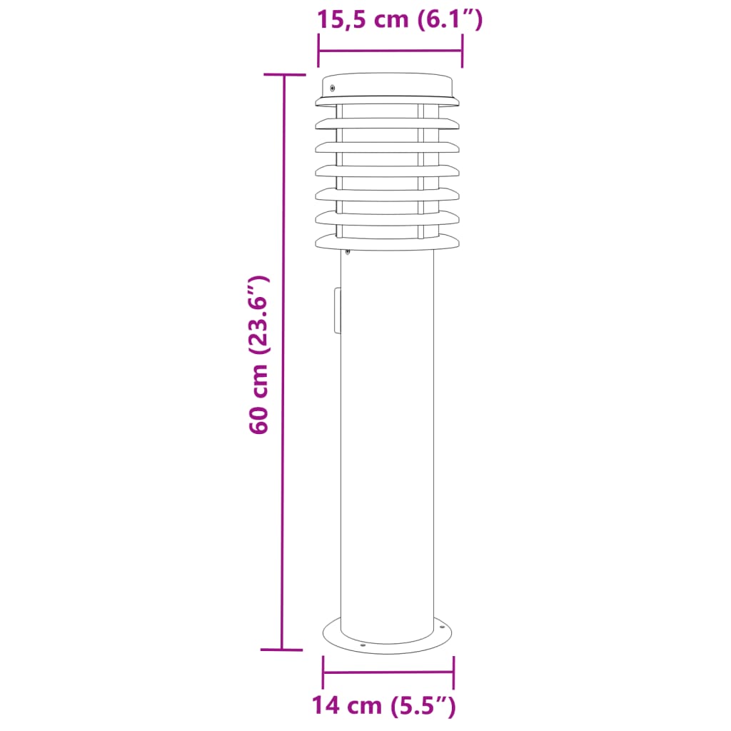 Wegeleuchte N 60 Cm Edelstahl Silber