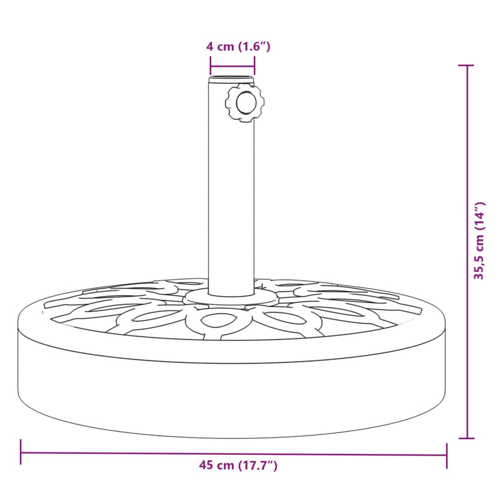 Sonnenschirmständer Für Ø38/48 Mm Mast Rund