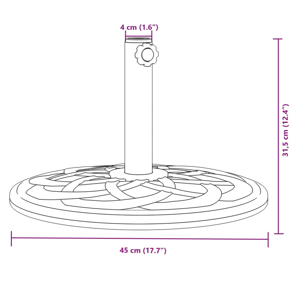 Sonnenschirmständer Für Ø38/48 Mm Mast Rund