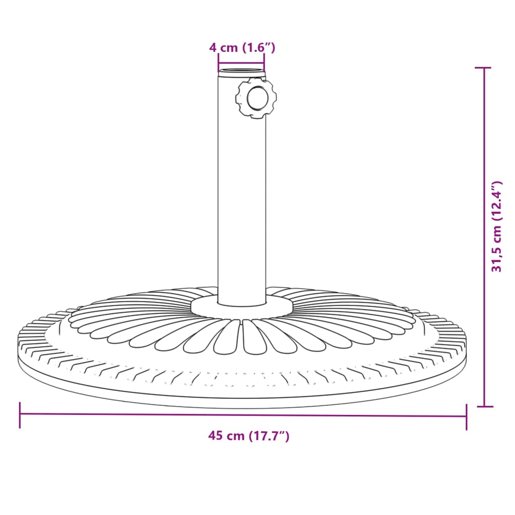 Sonnenschirmständer Für Ø38/48 Mm Mast Rund