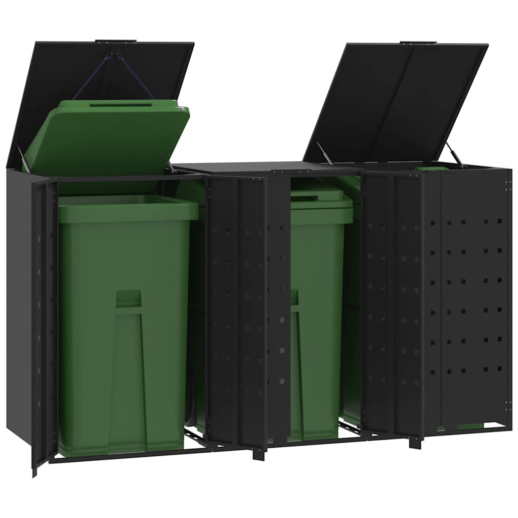 Mülltonnenbox Für 2 Tonnen 138X79X117 Cm Stahl Schwarz