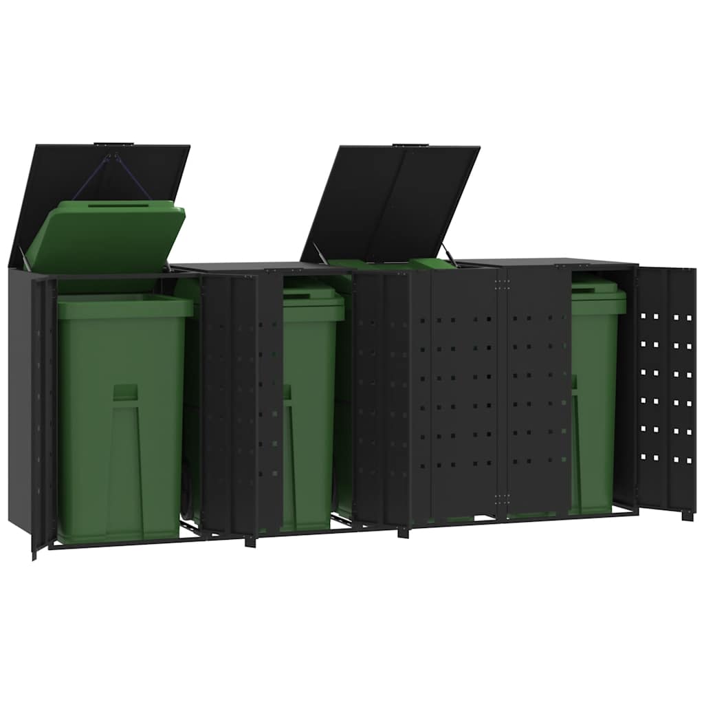 Mülltonnenbox Für 2 Tonnen 138X79X117 Cm Stahl Schwarz