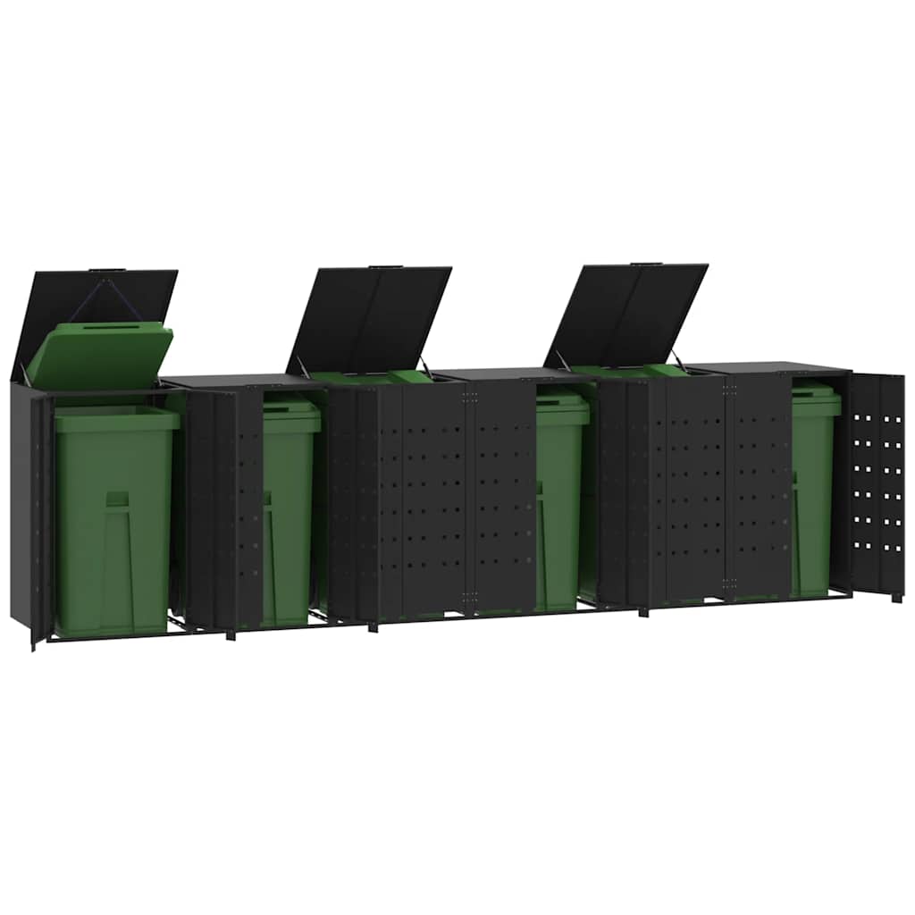 Mülltonnenbox Für 2 Tonnen 138X79X117 Cm Stahl Schwarz